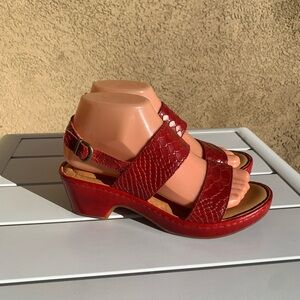 Born red leather sandals size 7M